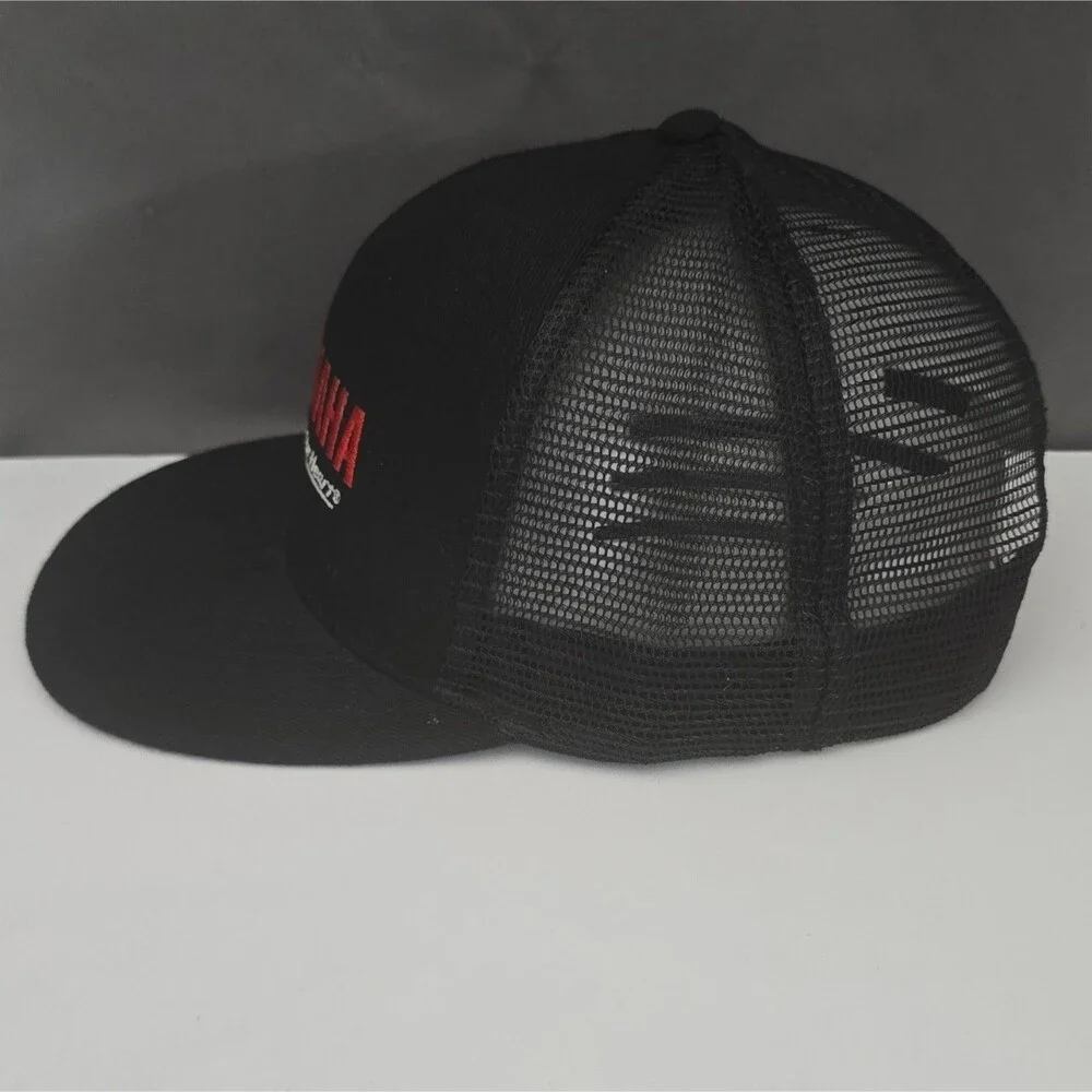 Yamaha Revs Your Heart Trucker Hat Black Mesh Back Adjustable Snapback